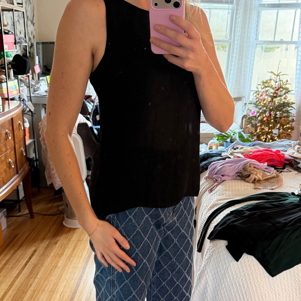 Parker Black Sleeveless Tank Top